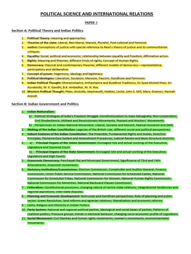 UPSC PSIR Syllabus Overview | PDF | Political Philosophy | Marxism