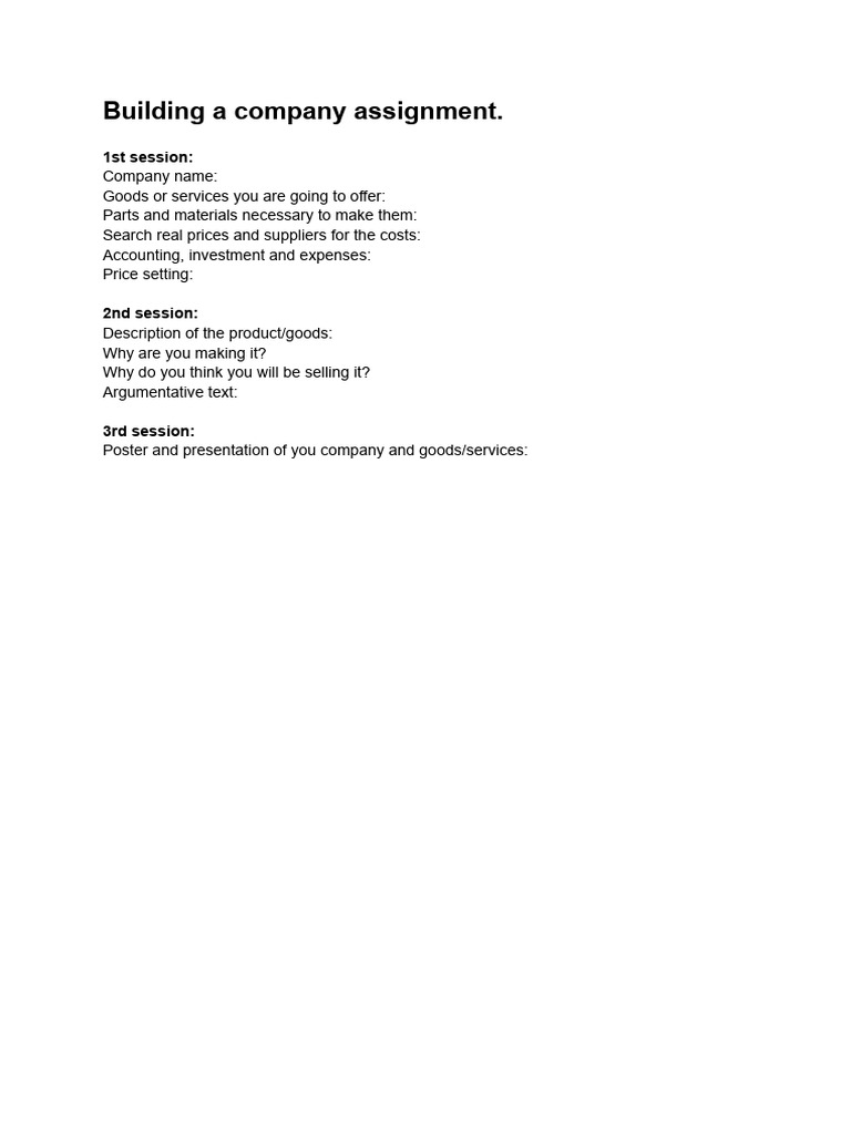 Buiding A Company Assignment | PDF