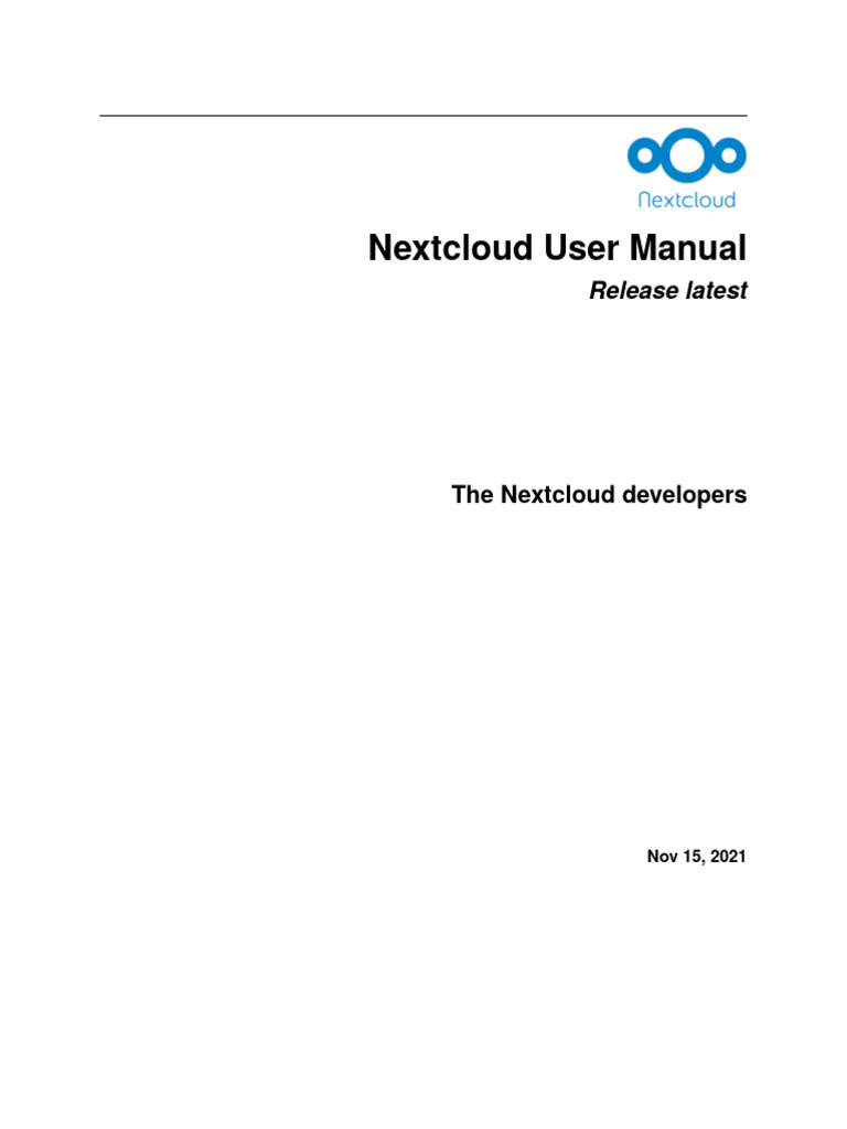 Nextcloud Manual | PDF | Computer File | World Wide Web