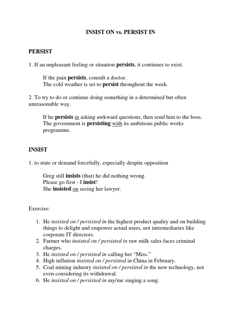 Insist Persist | PDF