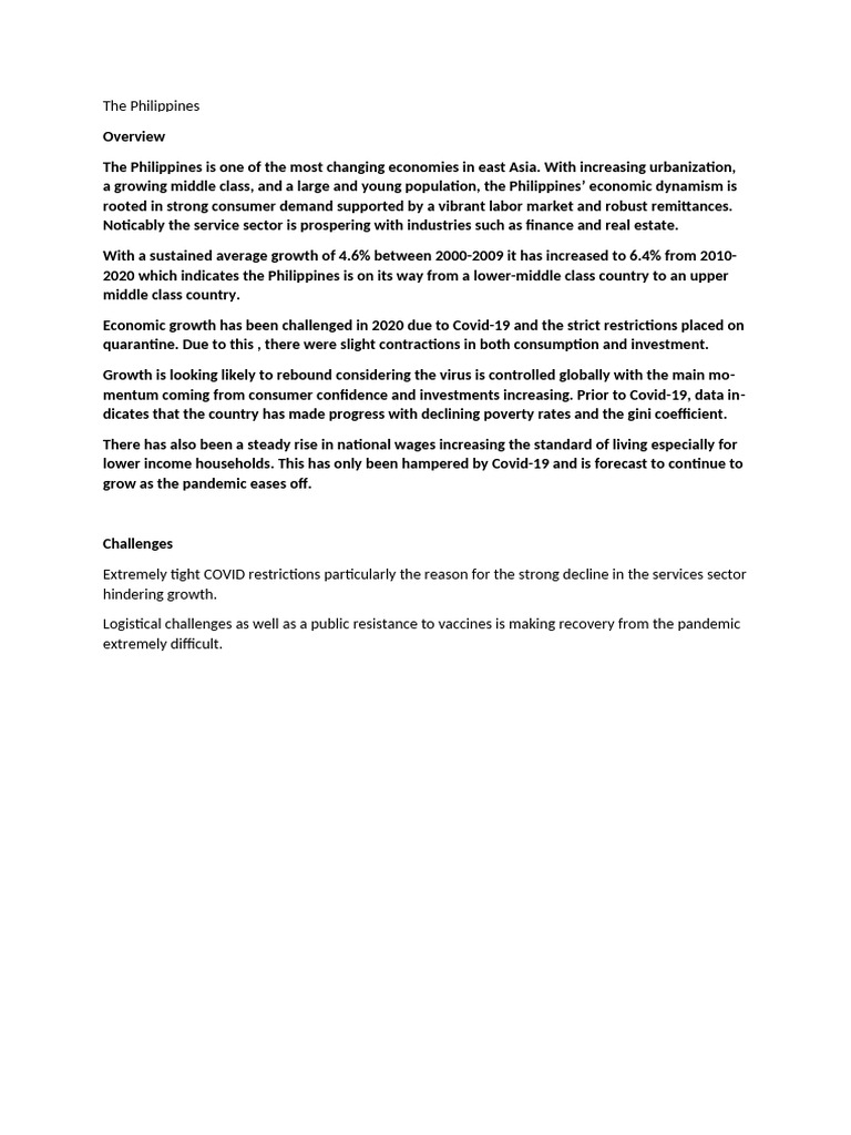 PHILIPPINES COUNTRY OVERVIEW intelligence overview