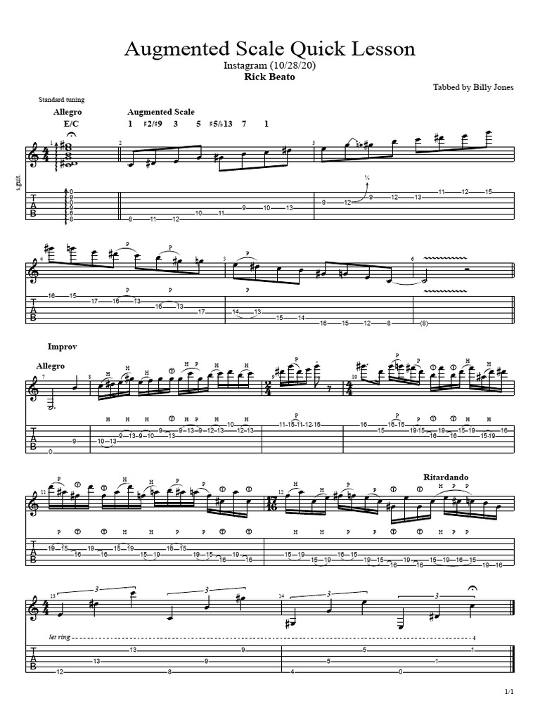 Augmented Scale Quick Lesson Instagram (10 - 28 - 20) | PDF | Musical ...