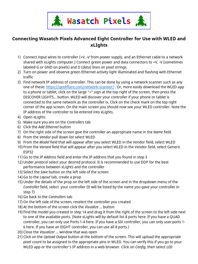 Wasatch Pixels Advanced Eight Setup | PDF | Computer Network | Ethernet