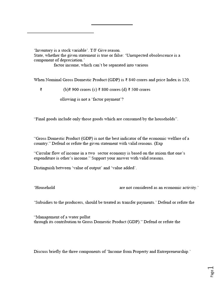 Nia Board Questions Pdf Gross Domestic Product Measures Of