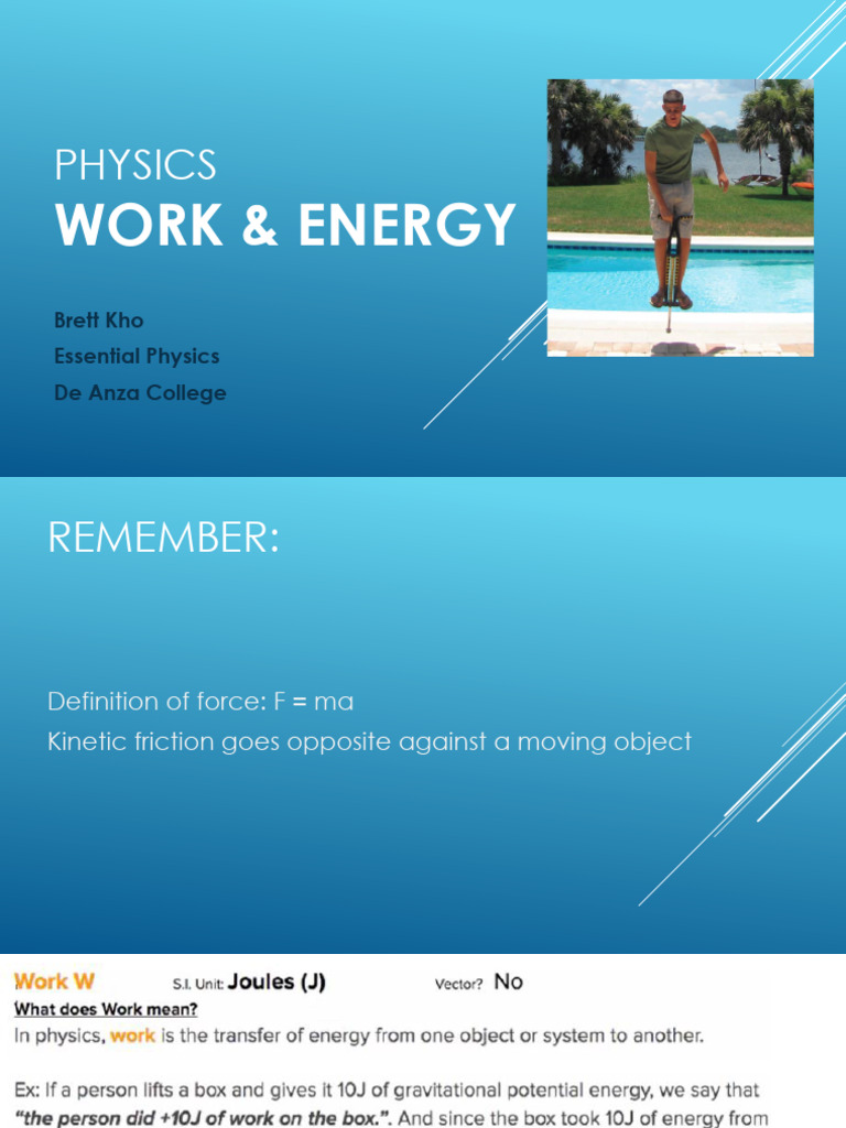 PHYSPPT3 WorkEnergy | PDF | Science & Mathematics