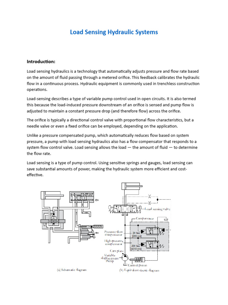 Load Sensing Hydraulic | PDF | Pump | Valve