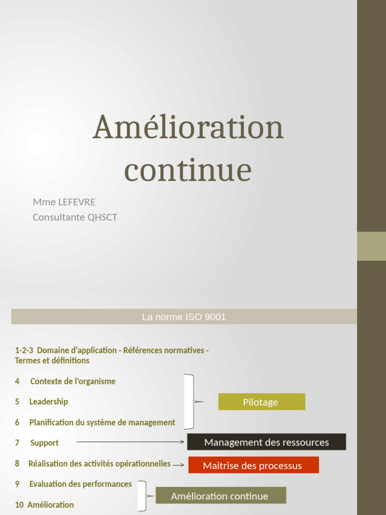 Amélioration Continue en Management Qualité | PDF | Management de la ...