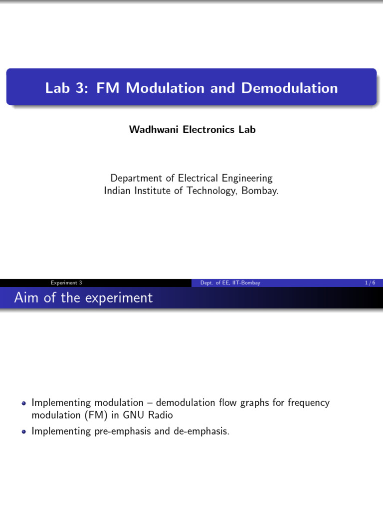 FM Modulation and Demodulation Lab Guide | PDF | Frequency Modulation ...