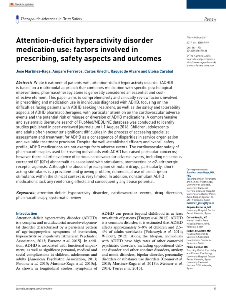 ADHD Meds Safety and Prescribing Review 2017 | PDF | Attention Deficit ...