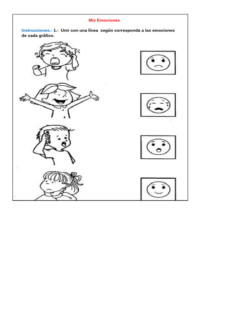 Fichas de emociones para primer grado | PDF
