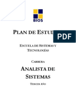 Plan de Estudios Tercer Año Carrera Analista de Sistemas 2010