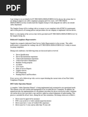Safety Plan Trucking