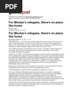 For Bhutan's Refugees, There's No Place Like Home, Global Post, by Bill Frelick