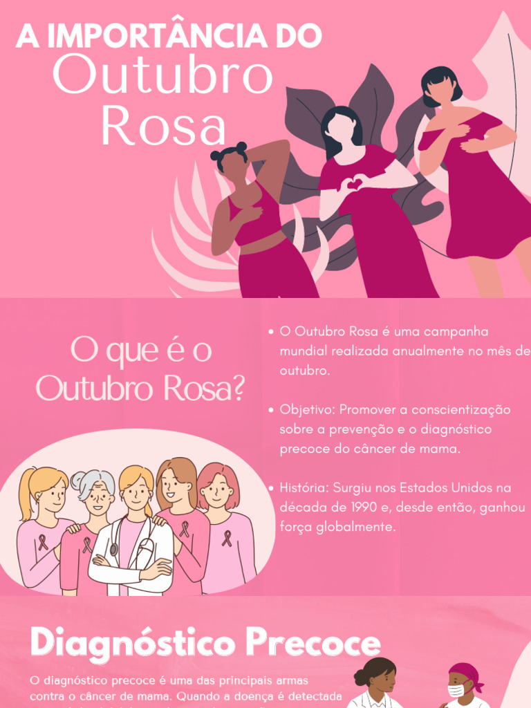 Apresentação Outubro Rosa | PDF | Câncer | Câncer de mama
