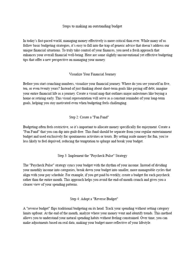 Making a budget simple steps to keep track of your money pdf