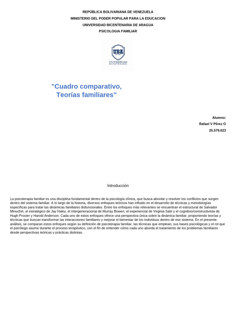 Rafael Valentino Perez O. CC | PDF | Psicoterapia | Las emociones