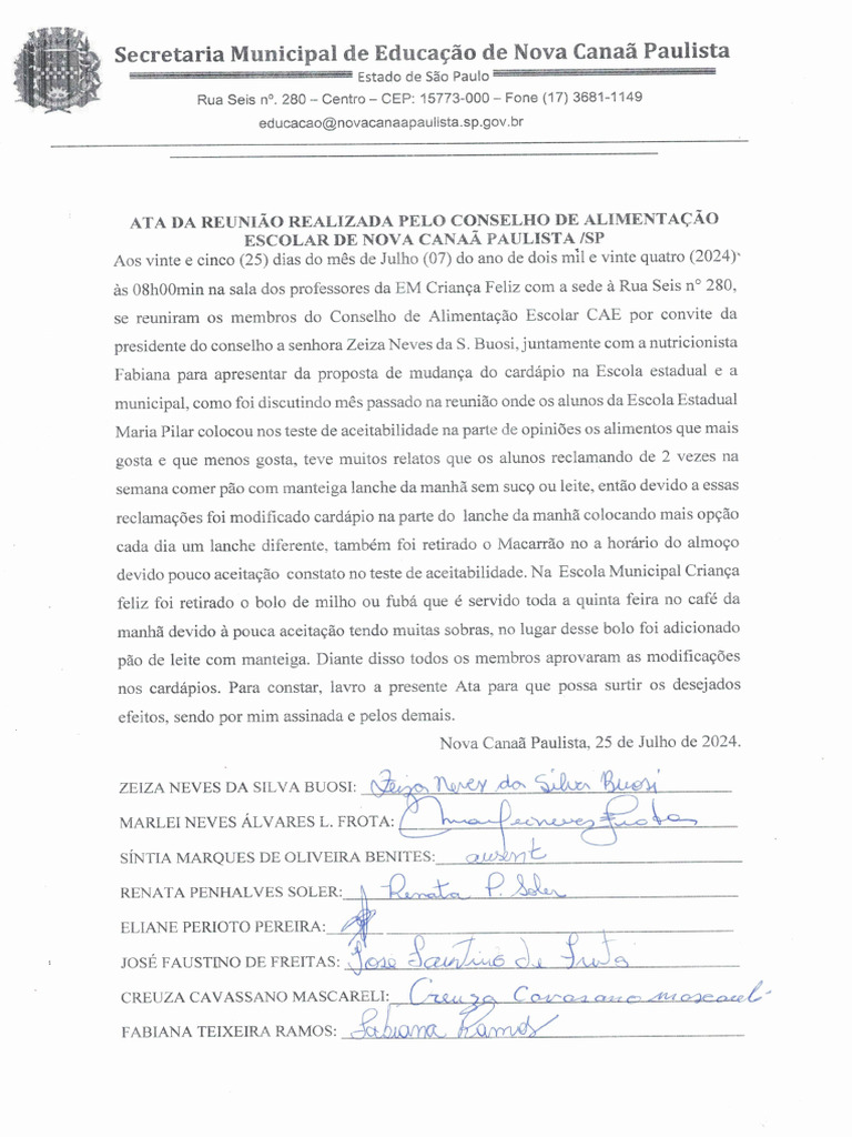 Ata Cae Julho | PDF