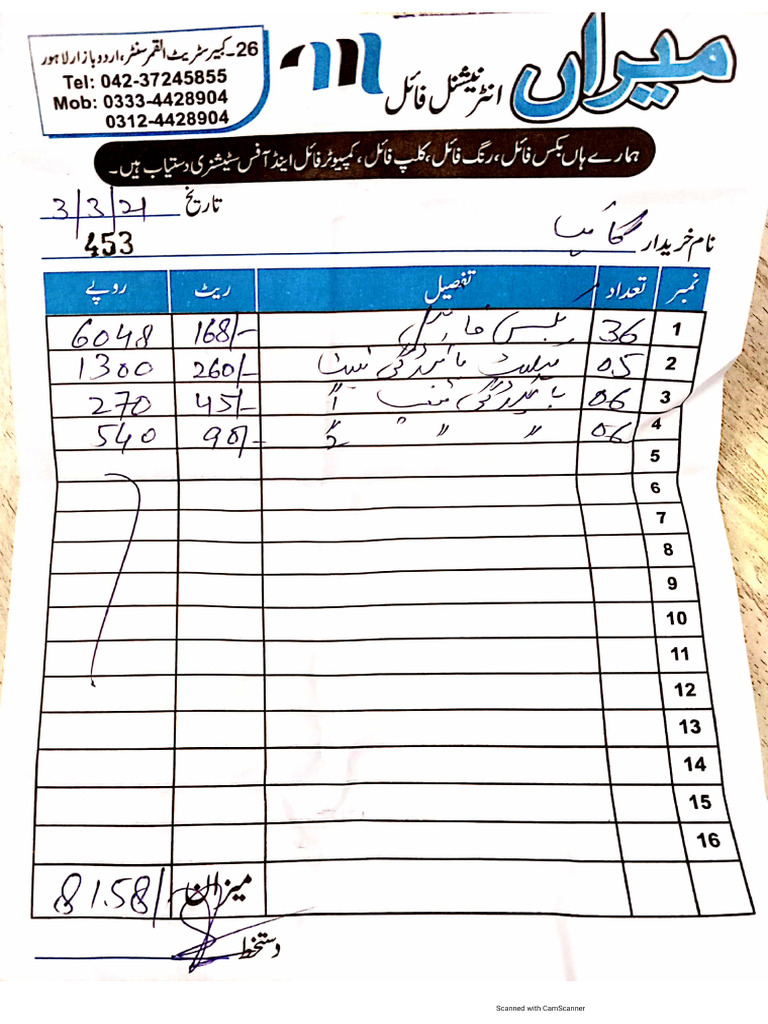 Urdu Bazar Bill | PDF