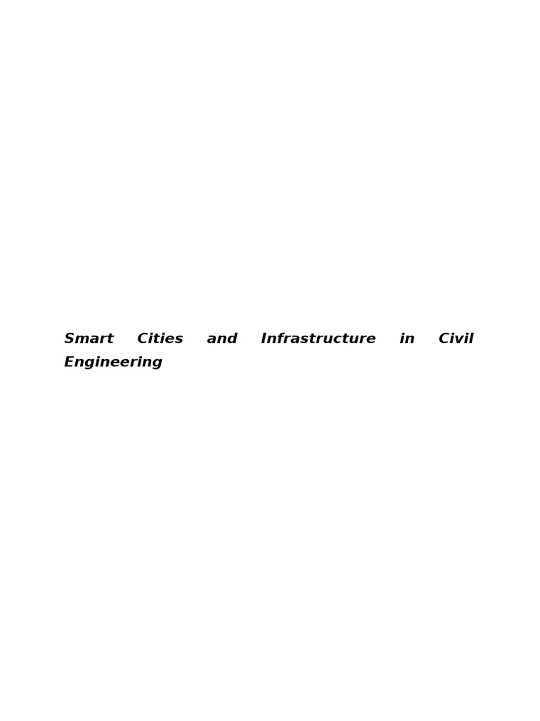 Role of Civil Engineering in Smart Cities | PDF