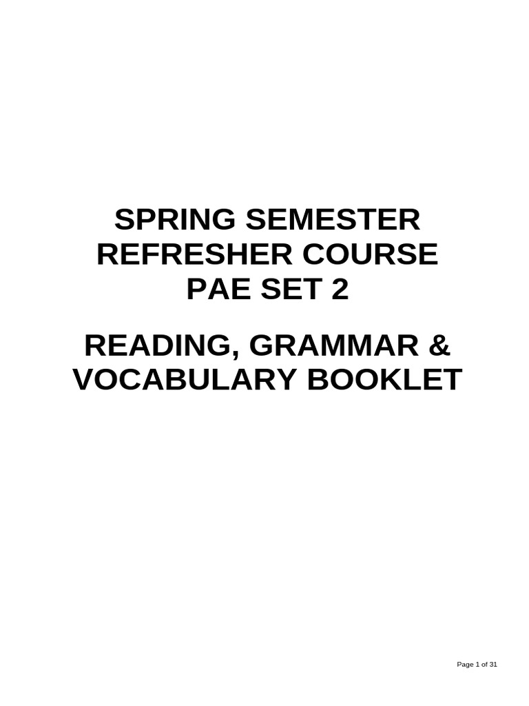 Spring Refresher Course Pae Set 2 Booklet | PDF | Whisky | Scotch Whisky