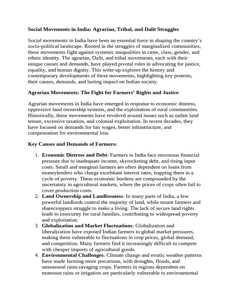 Social Movements in India | PDF | Dalit | Black Lives Matter