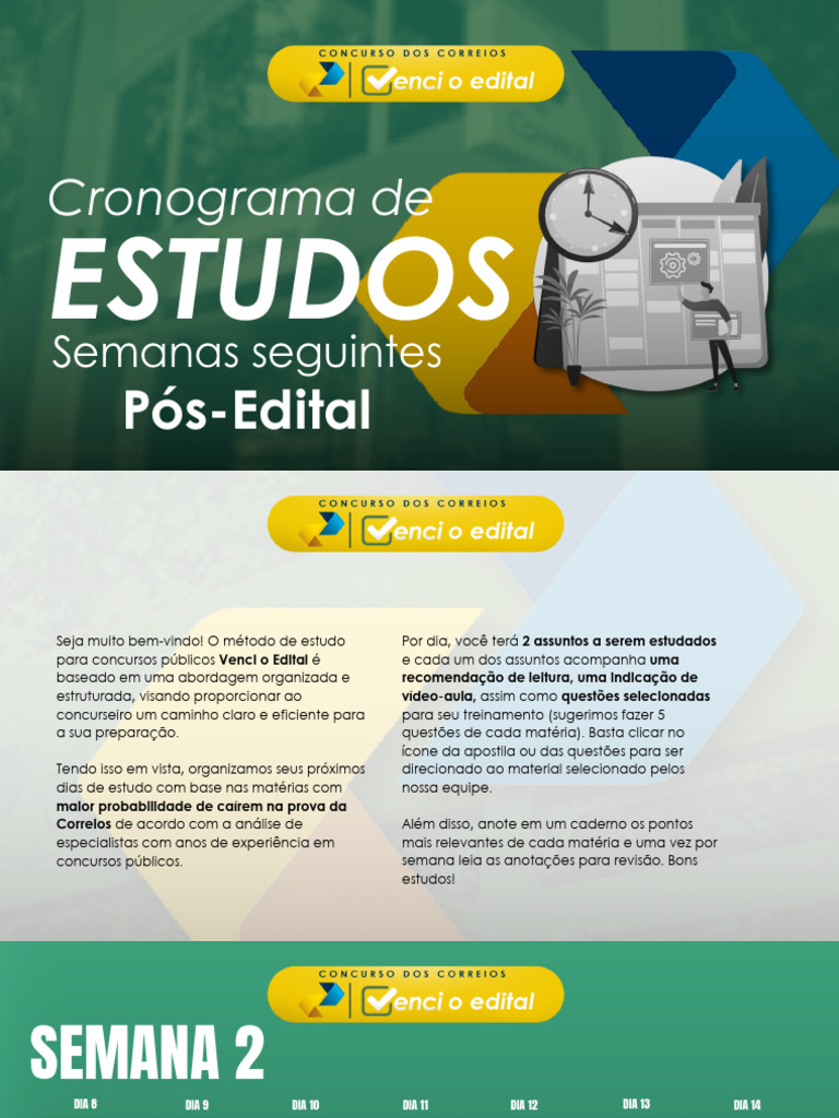 Cronograma de Estudos para Concursos | PDF | Portugal | Matemática