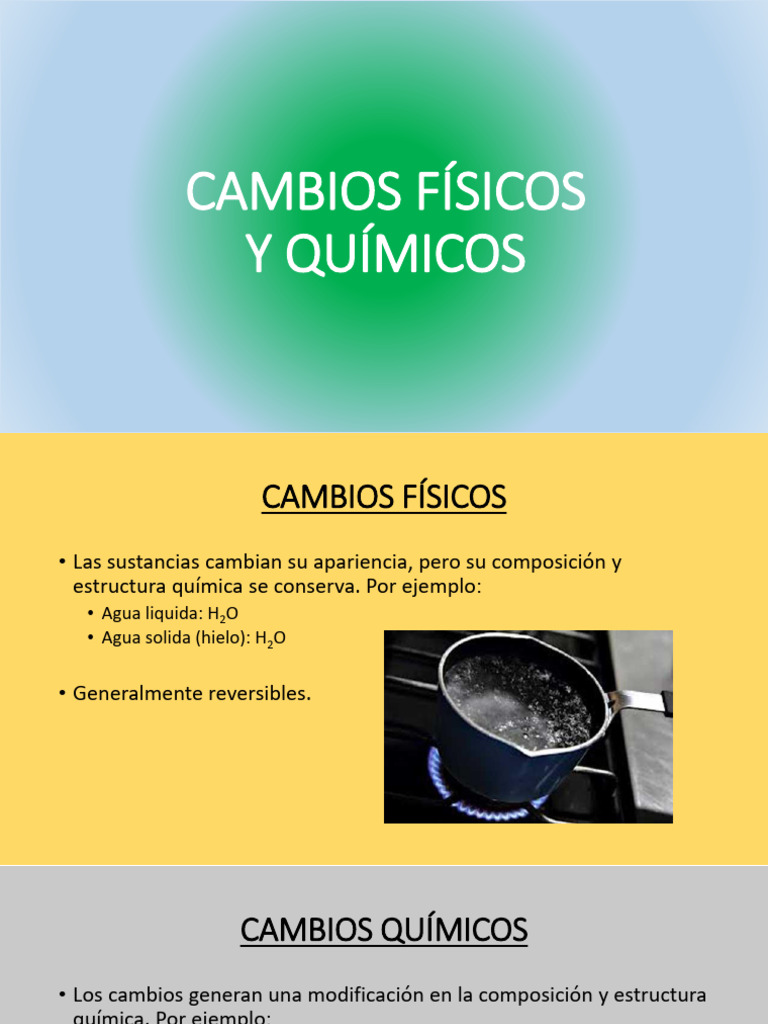 Cambios Físicos y Químicos en Reacciones | PDF | Reacciones químicas ...
