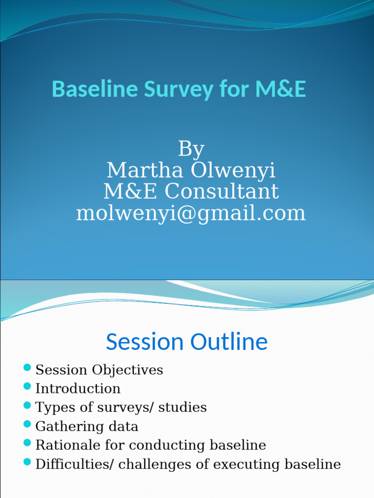 Baseline Study For M&E | PDF | Survey Methodology | Sampling (Statistics)