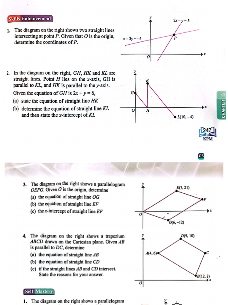 Form 3 Maths - Straight Line | PDF