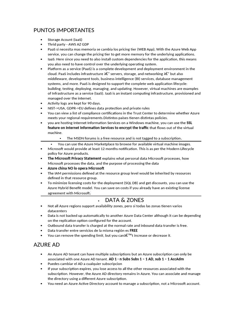 Puntos Importantes | PDF | Microsoft Azure | Command Line Interface