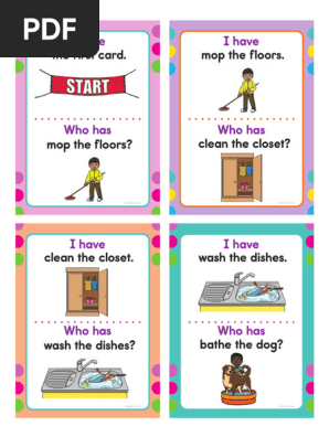 Color I Have, Who Has Household Chores Game
