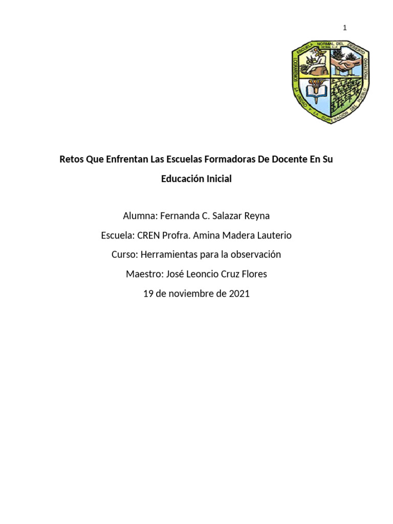 Retos en la Formación Docente Inicial | PDF | Maestros | Enseñando