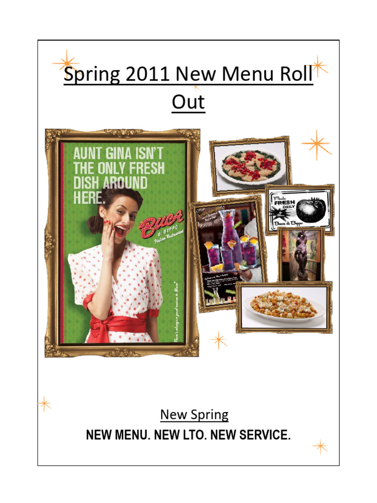 Buca di Beppo Spring 2011 Menu Update | PDF | Menu | Hors D'oeuvre