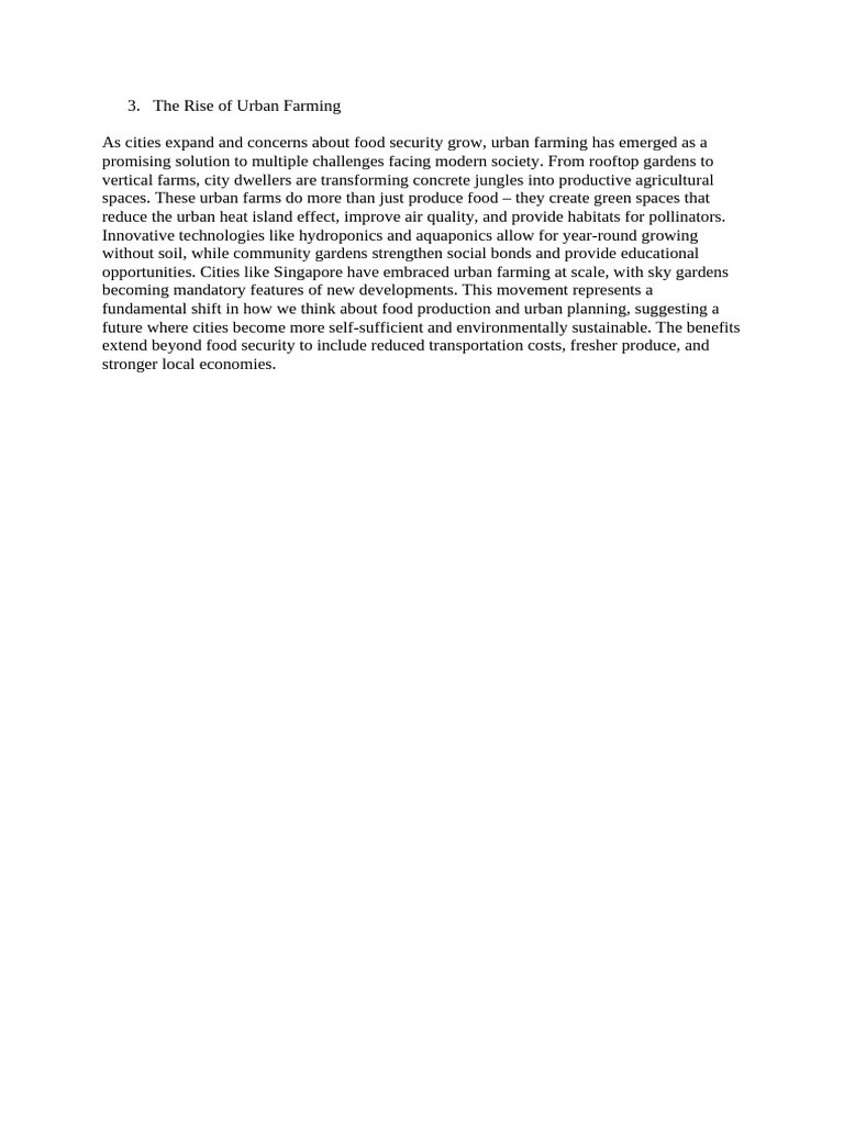 The Rise of Urban Farming | PDF | Science & Mathematics