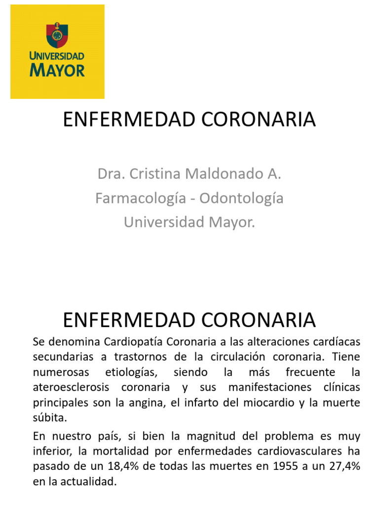 Enfermedad Coronaria: Causas y Tratamientos | PDF | Infarto de ...
