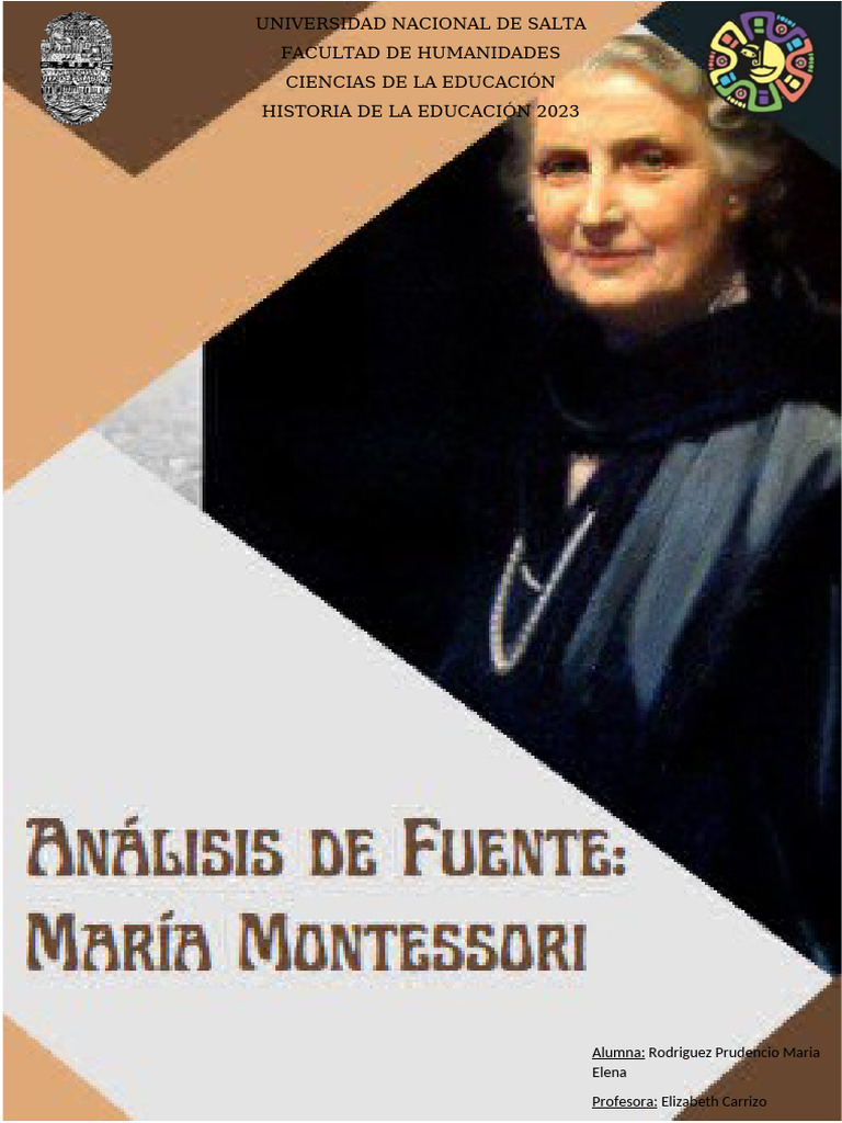 María Montessori | PDF | Educación Montessori | Aprendizaje