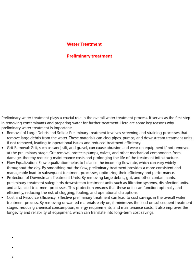 Water Treatment - Preliminary Treatment-3 | PDF | Sewage Treatment ...