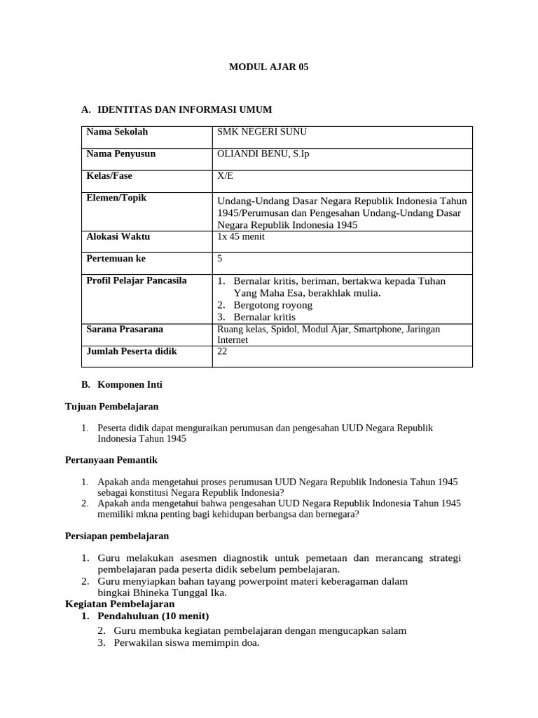 Identitas Dan Informasi Umum | PDF