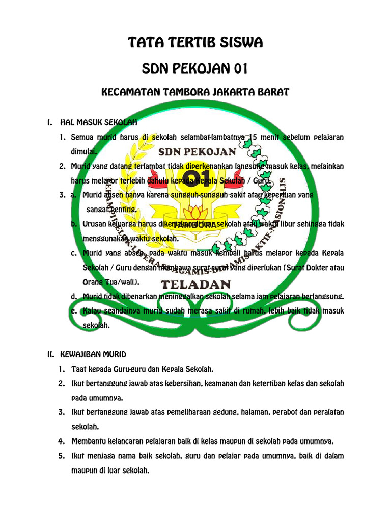 Tata Tertib Siswa | PDF