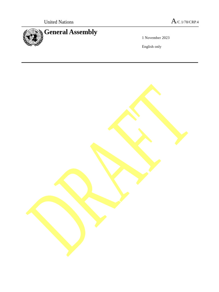 UN First Committee 2024 Work Schedule | PDF | United Nations General ...
