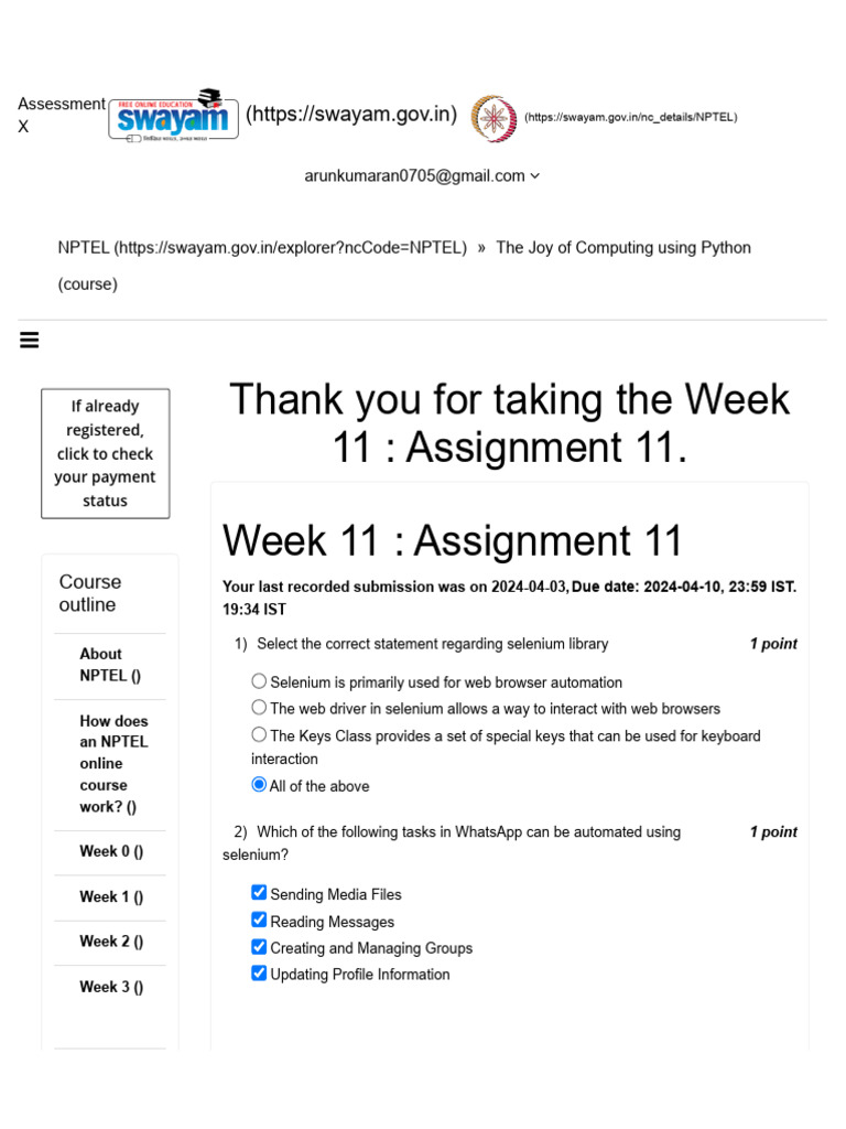 Week 11 Assignment: Python Automation | PDF | Selenium (Software ...