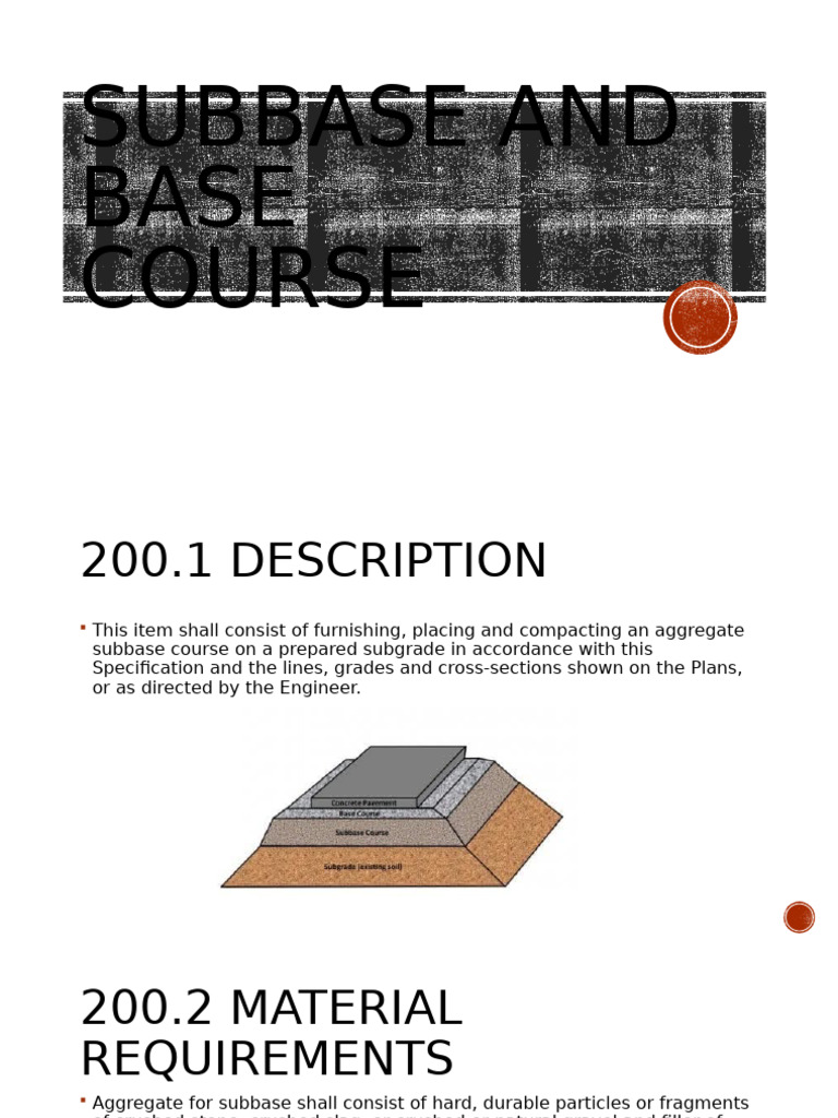 Subbase and Base Course Specifications | PDF | Construction Aggregate ...