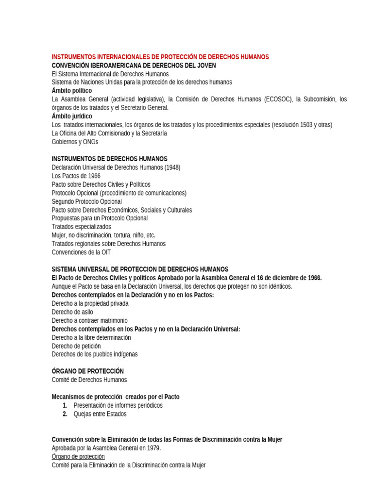 DDHH - Instrumento Protección Internacional | PDF | Convenio europeo de ...