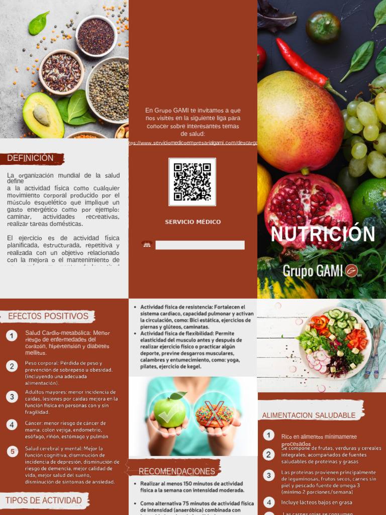 Triptico Nutrición Grupo Gami | PDF | Relaciones personales, crianza y ...