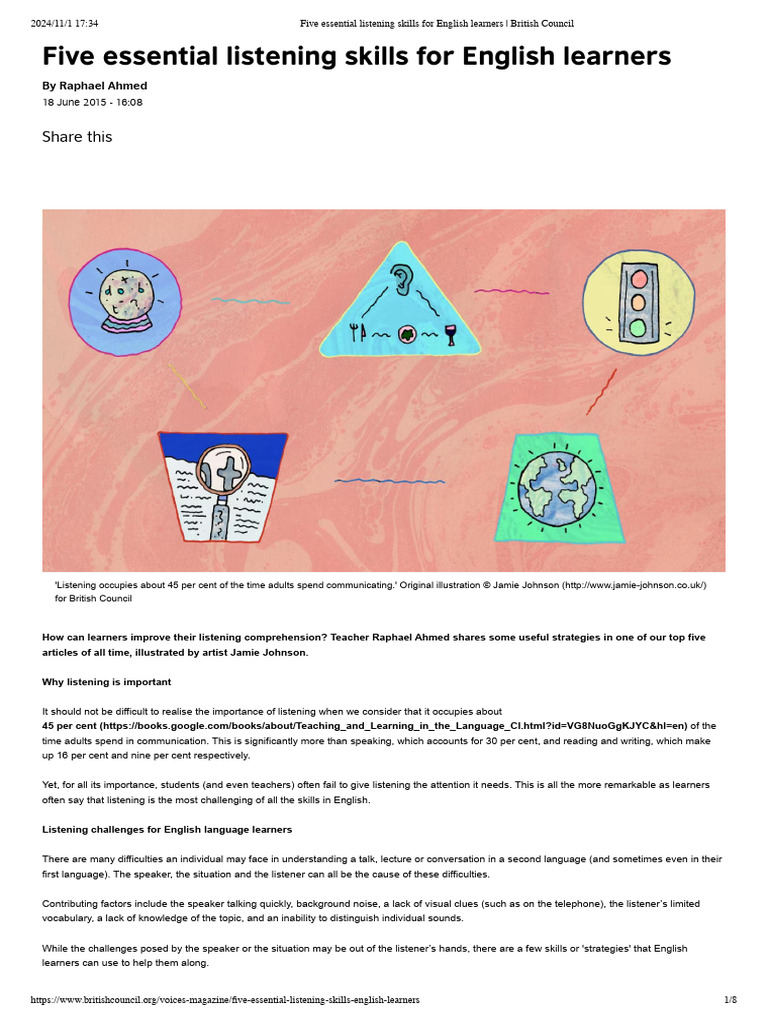 Essential Listening Skills for Learners | PDF | English Language ...