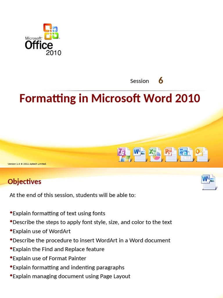 Microsoft Word 2010 Formatting Guide | PDF | Microsoft Word | Paragraph