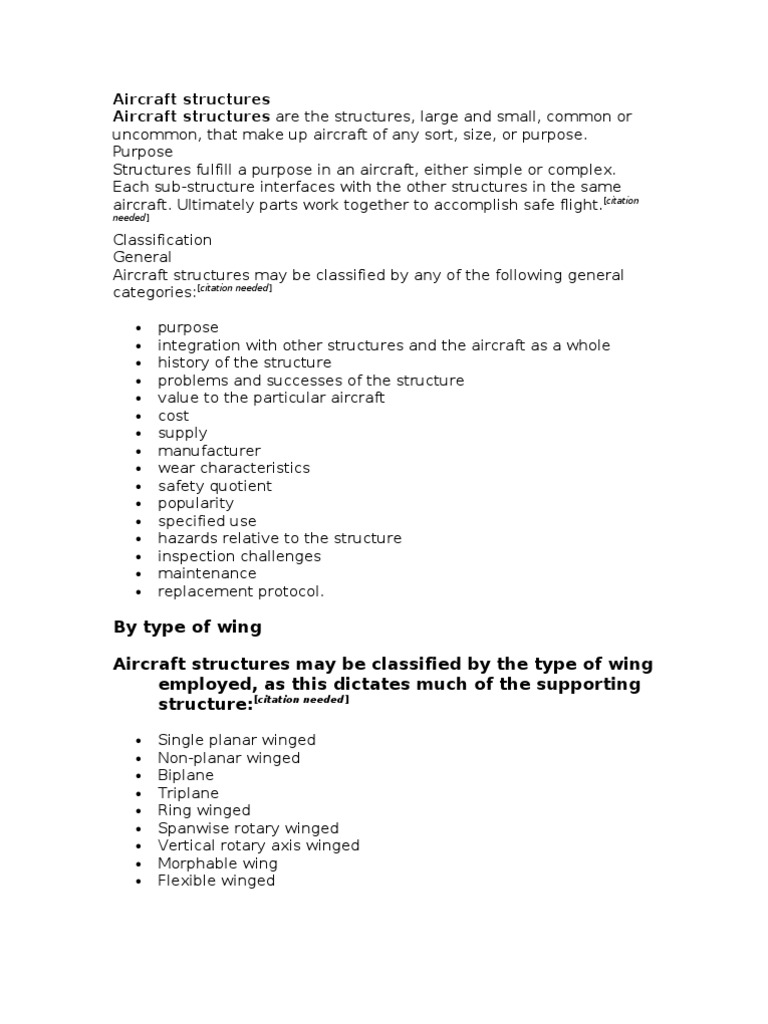 Overview of Aircraft Structures | PDF | Spar (Aeronautics) | Aircraft