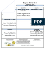 Order of Play 23 January - Seguros Bolivar Open Bucaramanga 2012