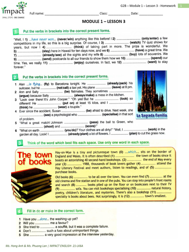G2B Module 1 Lesson 3 Homework Guide | PDF