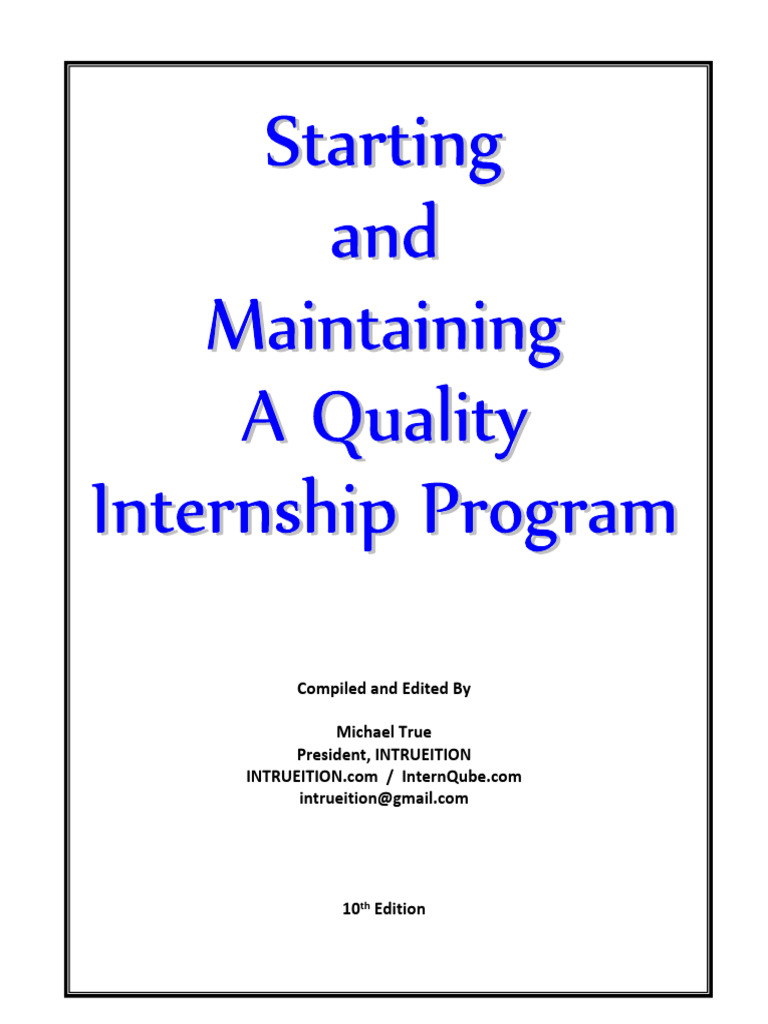 Starting An Internship Program-10th Edition | PDF | Employment | Internship
